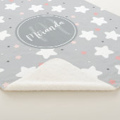 Couverture Sherpa Cute Night Sky with Custom Monogram et nom (3/4)