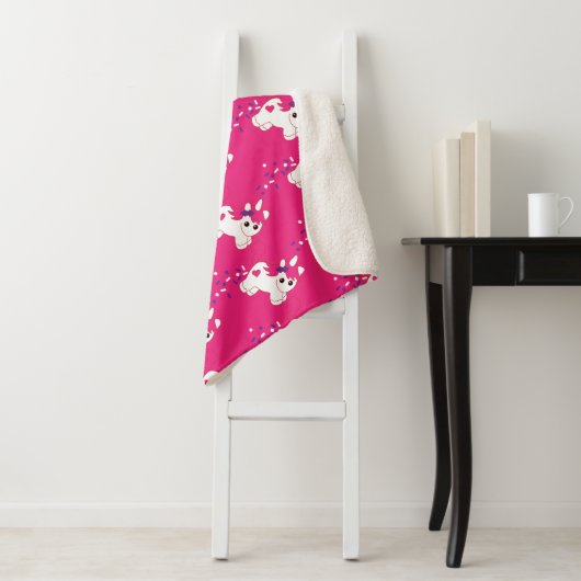 Couverture Sherpa Cute Nursery Unicorn Décor (En situation)
