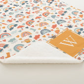 Couverture Sherpa Cute Orange Blue Spring Rainbow Clouds Motif (3/4)