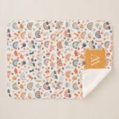 Couverture Sherpa Cute Orange Blue Spring Rainbow Clouds Motif (Devant (Horizontal))