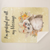 Couverture Sherpa Cute owl Farmhouse romantic wallpaper (Devant (Horizontal))