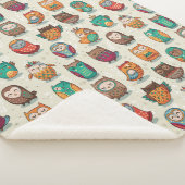 Couverture Sherpa Cute Owl Motif (3/4)