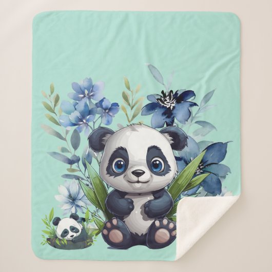 Couverture Sherpa Cute Panda Baby (Devant)
