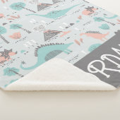 Couverture Sherpa Cute Pastel Dinosaur Motif (3/4)