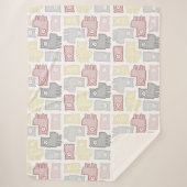 Couverture Sherpa Cute Pastel Llama Puzzle Pattern (Devant)