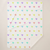 Couverture Sherpa Cute Pastel Rainbow Hearts Motif (Devant)