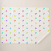Couverture Sherpa Cute Pastel Rainbow Hearts Motif (Devant (Horizontal))