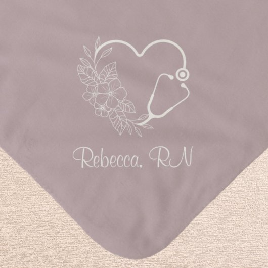 Couverture Sherpa Cute Personnalisée Stethoscope Floral Infirmière