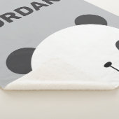 Couverture Sherpa Cute petit ours Panda avec nom personnalisé (3/4)