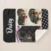 Couverture Sherpa Cute Photo Collage Nom du chien animal de compagni (Devant (Horizontal))