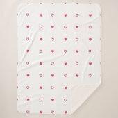 Couverture Sherpa Cute Pink and Red Heart Pattern Sherpa Throw Blank (Devant)