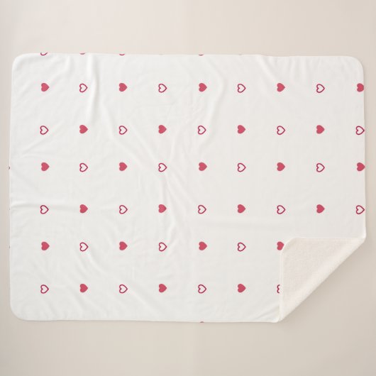 Couverture Sherpa Cute Pink and Red Heart Pattern Sherpa Throw Blank (Devant (Horizontal))
