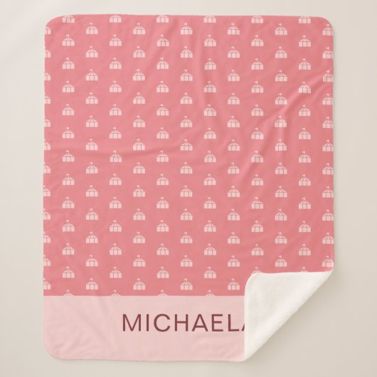 Couverture Sherpa Cute Pink Circus Tent Personalized (Devant)