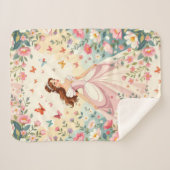 Couverture Sherpa Cute princess with butterflies (Devant (Horizontal))