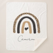 Couverture Sherpa Cute Rainbow Leopard Motif (Devant)