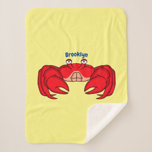 Couverture Sherpa Cute red crab cartoon (Devant)
