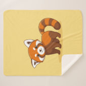 Couverture Sherpa Cute Red Panda on Yellow (Devant (Horizontal))