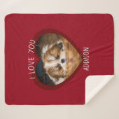 Couverture Sherpa Cute shih tzu love Saint Valentin (Devant (Horizontal))