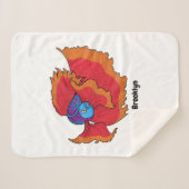 Couverture Sherpa Cute Siamese combat poisson betta dessin (Devant (Horizontal))