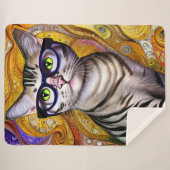 Couverture Sherpa Cute Smart Chat Porte des lunettes (Devant (Horizontal))