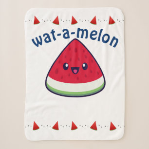 Couverture Sherpa Cute Smiling Kawaii Watermelon
