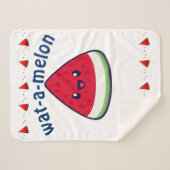 Couverture Sherpa Cute Smiling Kawaii Watermelon (Devant (Horizontal))