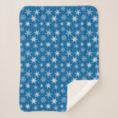 Couverture Sherpa Cute snowflakes with dots blanket blue (Devant)