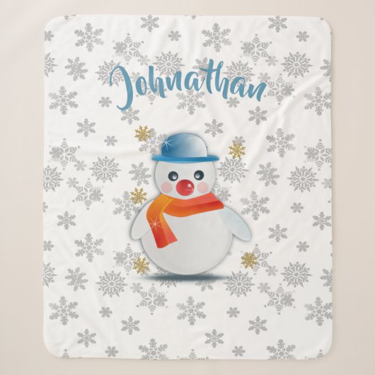 Couverture Sherpa Cute Snowman (Devant)