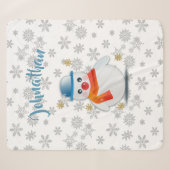 Couverture Sherpa Cute Snowman (Devant (Horizontal))