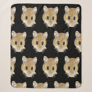 Couverture Sherpa Cute Souris Curieux Amusant Animal Aquarelle Art