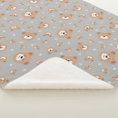 Couverture Sherpa Cute Teddy Bear Motif personnalisé (3/4)
