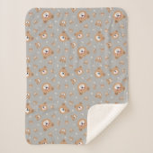 Couverture Sherpa Cute Teddy Bear Motif personnalisé (Devant)