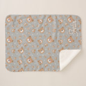 Couverture Sherpa Cute Teddy Bear Motif personnalisé (Devant (Horizontal))