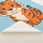 Couverture Sherpa Cute Tiger Cub on Blue (3/4)