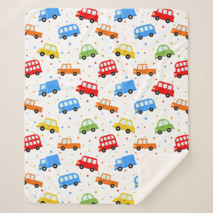 Couverture Sherpa Cute Trucks Voitures Véhicules Garçons Chambre