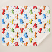 Couverture Sherpa Cute Trucks Voitures Véhicules Garçons Chambre (Devant (Horizontal))