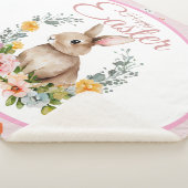 Couverture Sherpa Cute Watercolor Bunny Floral Wreath Easter (3/4)