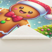 Couverture Sherpa Cute Whimsical Noël/homme en pain d'épices d'hiver (3/4)