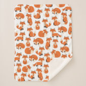 Couverture Sherpa Cute Woodland Autumn Forest Fox Motif (Devant)