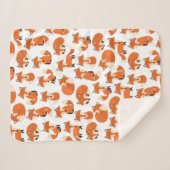 Couverture Sherpa Cute Woodland Autumn Forest Fox Motif (Devant (Horizontal))