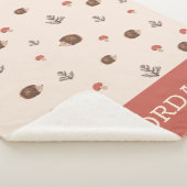 Couverture Sherpa Cute Woodland Hérisson et Motif de champignons (3/4)
