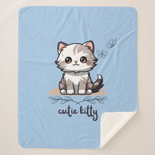 Couverture Sherpa Cutie Kitty (Devant)