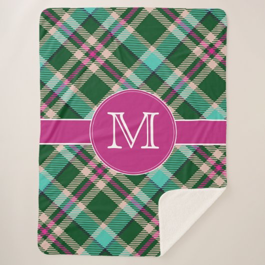 Couverture Sherpa Cuve Sherpa turquoise et rose (Devant)