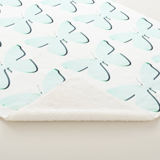 Couverture Sherpa Cyan Butterflies Sherpa Blanket (3/4)