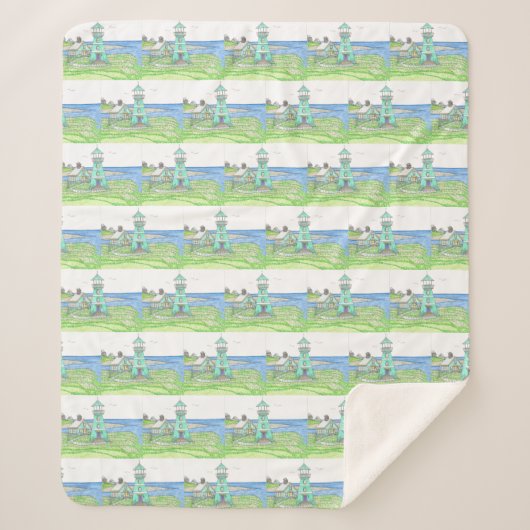 Couverture Sherpa Cyan Lighthouse Sherpa Blanket (Devant)