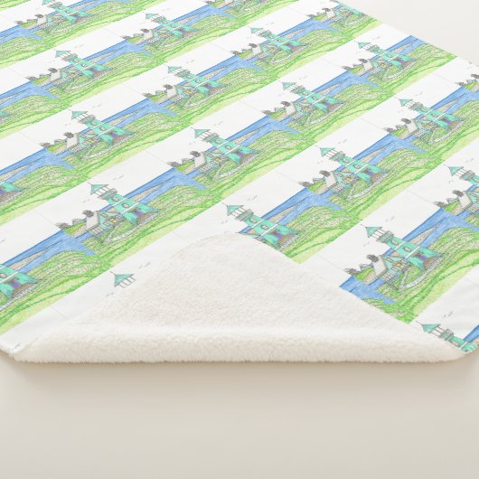 Couverture Sherpa Cyan Lighthouse Sherpa Blanket (3/4)