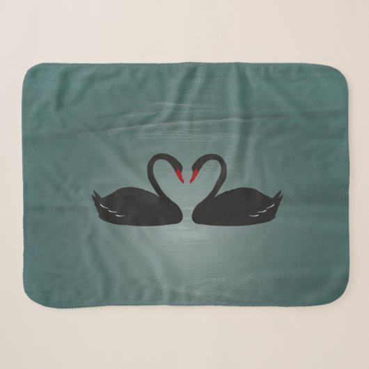 Couverture Sherpa Cygnes Noirs (Devant (Horizontal))