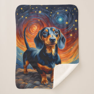 Couverture Sherpa Dachshund Doxie Weiner Chien Artsy