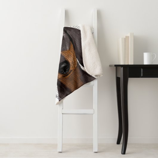 Couverture Sherpa Dachshund, Hound et Casquette (En situation)