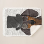 Couverture Sherpa Dachshund, Hound et Casquette (Devant (Horizontal))